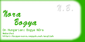 nora bogya business card